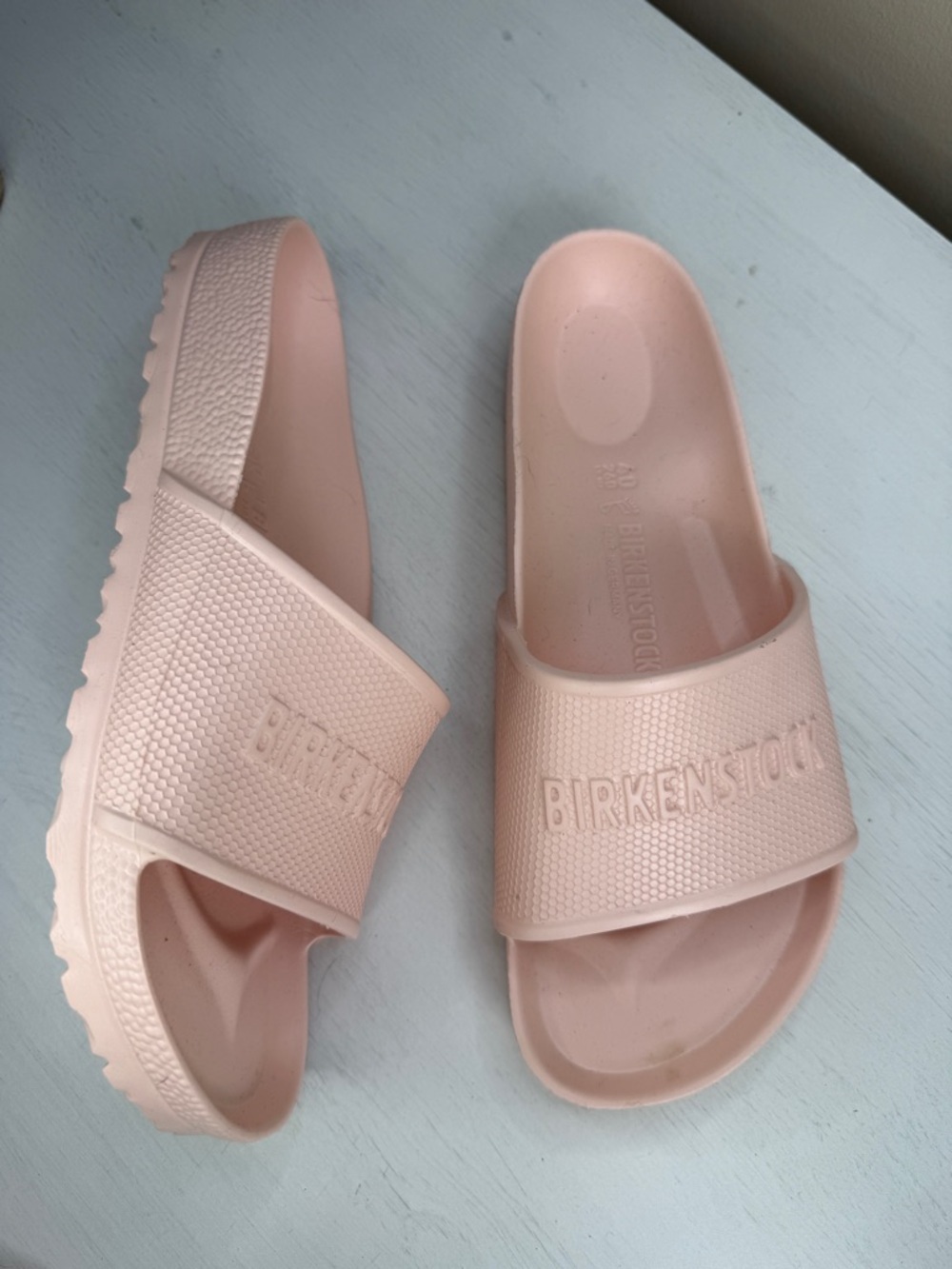 Birkenstock Barbados Light Pink EVA Sandals W9 M7 - Picture 12 of 15